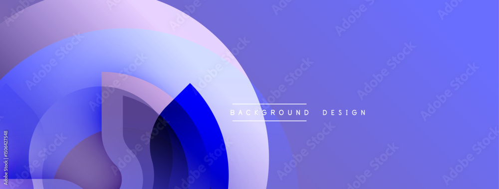 Leinwandbilder Abstract blue purple gradient shapes create modern background. Minimalist design with text element for header or banner.