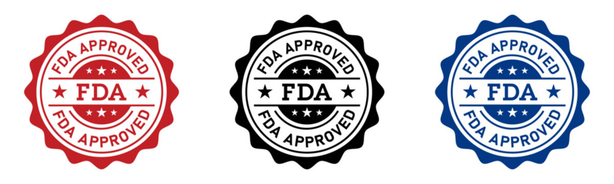 FDA Approved Certification Badge Icon Label Design Set