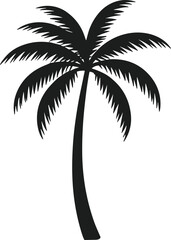 Elegant Palm Tree Silhouette Vector for Tropical and Summer Design Projects