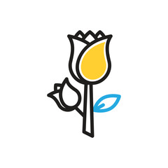 Multi color icon for  rose