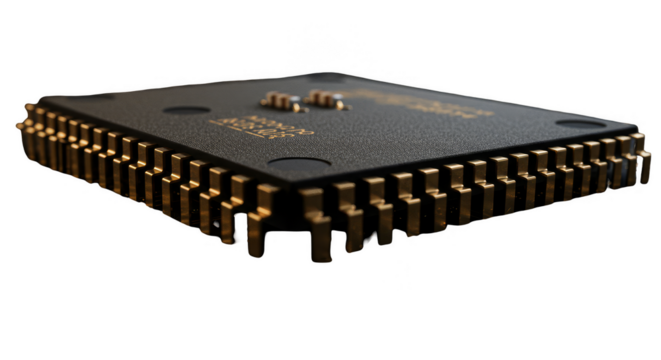 Isolated 3D Render of Microchip Technology on Transparent Background