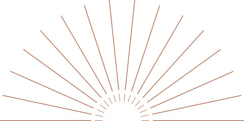 Aesthetic Boho Sun Line Element