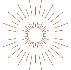 Aesthetic Boho Sun Line Element