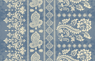 Ethnic Motifs Ikat floral paisley embroidery floral. ikat Saree Sarong oriental pattern traditional.Ikat embroidery style abstract embroidery design for texture,fabric,clothing,wrapping,decoration