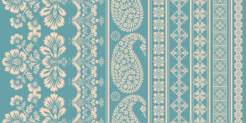 Ethnic Motifs Ikat floral paisley embroidery floral. ikat Saree Sarong oriental pattern traditional.Ikat embroidery style abstract embroidery design for texture,fabric,clothing,wrapping,decoration