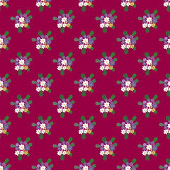 Floral pattern seamless ,flower branches seamless pattern , vector , illustration ,flowers pattern design Seamless flower pattern with colorful little flowers. Simple flat bright flowers background