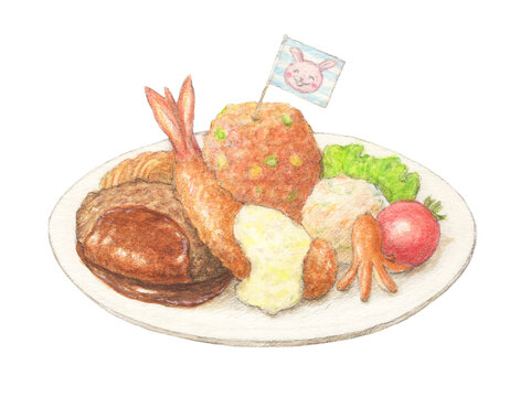 手描きイラスト　ミニ色紙　秋喫茶/お子様ランチ おこさまらんち」の写真素材 | 533件の無料イラスト画像 | Adobe Stock