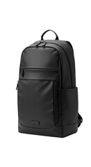 Isolated Black Backpack on Transparent Background Photo for Multiple Uses