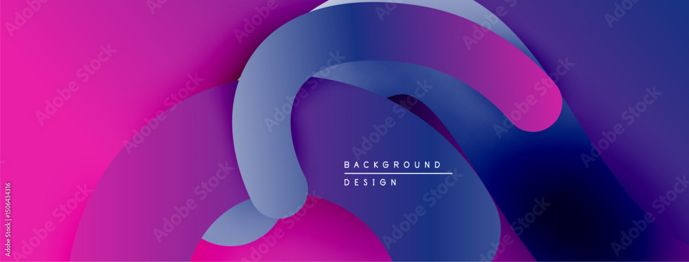 Poster abstract fluid shapes, vibrant magenta, purple hues. modern design, smooth gradients create dynamic 