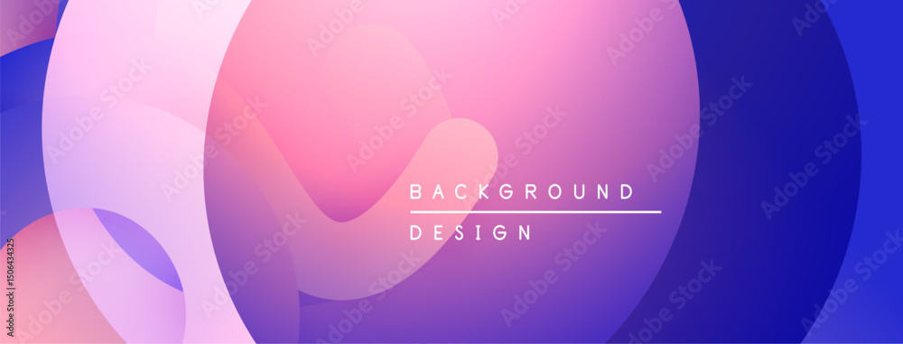 Poster abstract gradients overlap, creating soft visual flow. pink, purple, blue hues dominate composition.