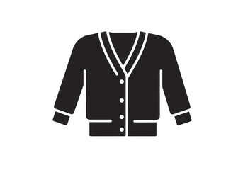 Naklejka premium Isolated Black Cardigan Sweater Clothing Garment Apparel Style PNG