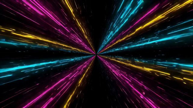 Abstract vibrant neon lines converging (1)