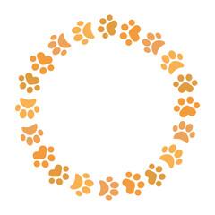 Cute frame with pet paws, perfect for animal themed designs or backgrounds.