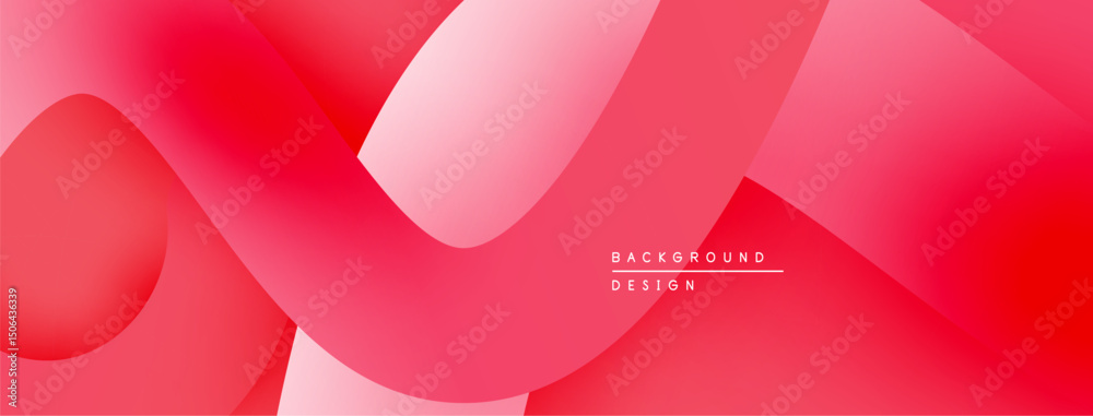 Poster Abstract red background. Smooth curves, gradients create dynamic visual flow. Modern design element for projects.