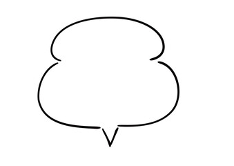 手描き風のふきだし　単品　塗り無し線画