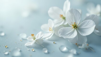 Fototapeta premium Close-up detail of delicate, white objects against seamless background, macro, object, beauty