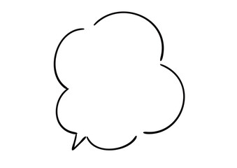 手描き風のふきだし　単品　塗り無し線画