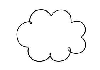 手描き風のふきだし　単品　塗り無し線画