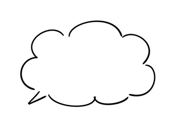 手描き風のふきだし　単品　塗り無し線画