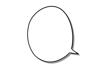 Obraz premium 手描き風のふきだし 単品 白塗り影付き