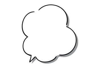 手描き風のふきだし　単品　白塗り影付き