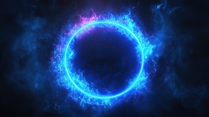 Obraz premium A portal of pure energy glowing with power a gateway to another dimension with vibrant blue and purple hues on a dark