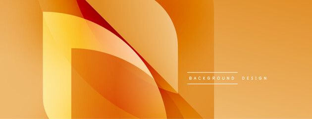 Abstract orange layers create dynamic visual effect. Smooth gradients suggest movement, warmth, modern aesthetic. Simple design.