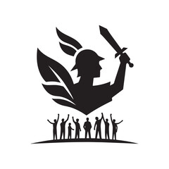 youth empowerment vector silhouette clip art logo design