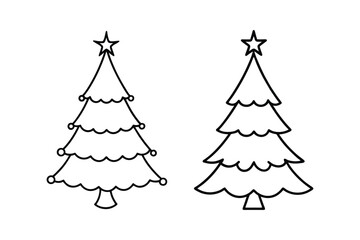 Christmas tree line art vector