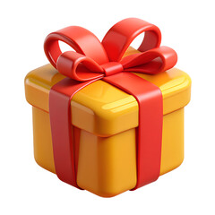 Red Ribbon Gift Box Present Surprise 3D Icon