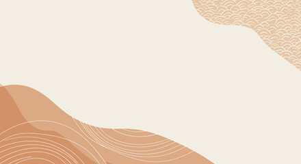 Abstract Beige and Brown Organic Shapes Background