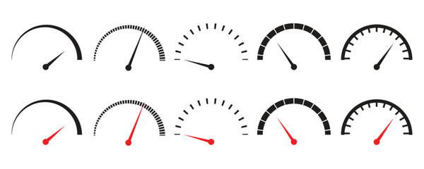 Set of speedometers icons vector illustration