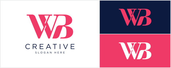 Letter W B Logo Design for Brand Corporate Business Identity.