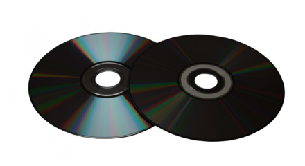 Isolated CDs Disks Black Transparent Technology Data Optical Records