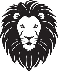 Lion head Silhouette vector style, lion head logo design black and white on white background
