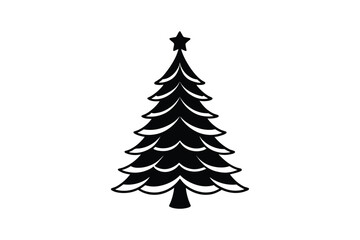 Obraz premium Christmas tree silhouette vector bundle, Christmas tree silhouette 