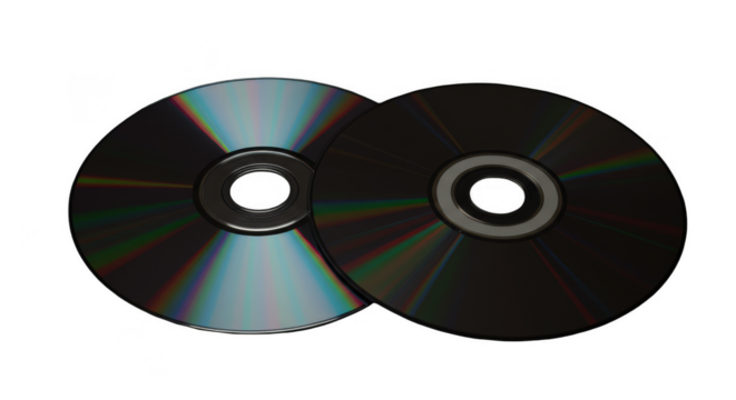 Isolated CDs Disks Black Transparent Technology Data Optical Records