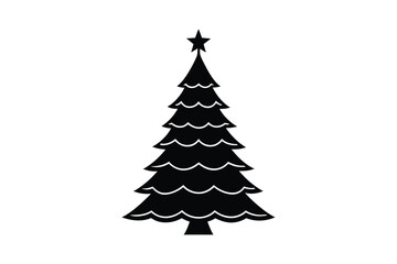 Obraz premium Christmas tree silhouette vector bundle, Christmas tree silhouette 