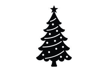Fototapeta premium Christmas tree silhouette vector bundle, Christmas tree silhouette 