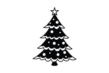 Fototapeta premium Christmas tree silhouette vector bundle, Christmas tree silhouette 