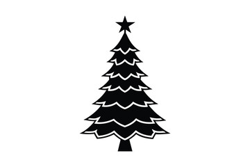 Fototapeta premium Christmas tree silhouette vector bundle, Christmas tree silhouette 