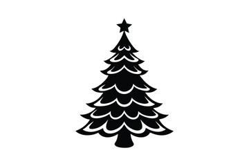 Fototapeta premium Christmas tree silhouette vector bundle, Christmas tree silhouette 