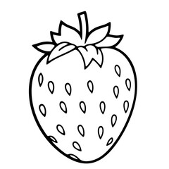strawberry vector icon, outline edition