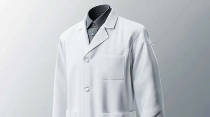 Zoom in a medical uniform doctor nurse technical speacialist clothes in hospital for logo mock up white color