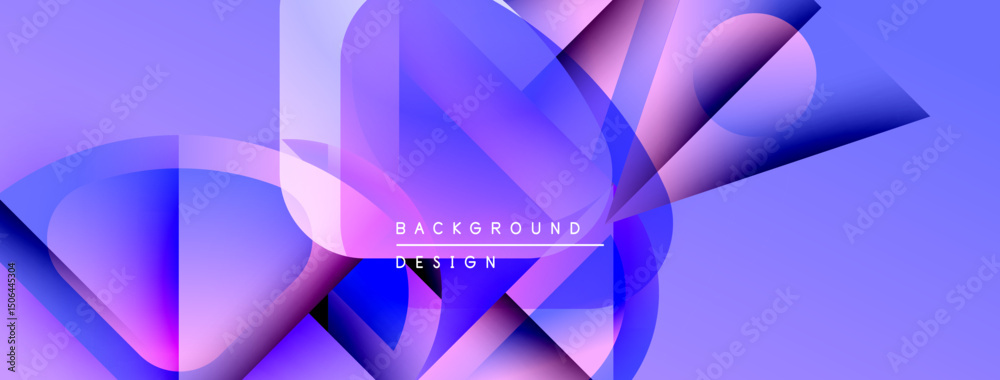 Poster Abstract purple design. Flowing shapes overlap, creating dynamic visual effect. Modern background with gradient colors.