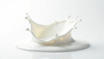 Frozen milk splash, pristine white background, white background, cream, background