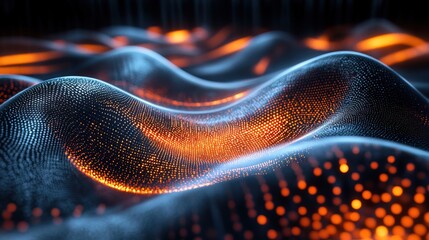 A futuristic digital fingerprint scanner glowing with electric waves, business security concept