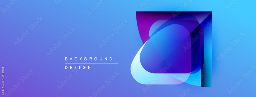 Fototapete abstract gradient design. overlapping squares create dynamic visual effect. blue, purple hues domina