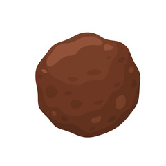 Single baked meatball isolated isolated on white background