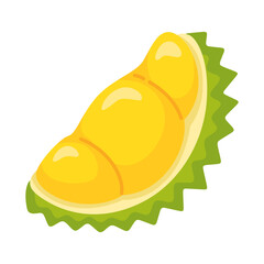 Fresh Durian Fruit with Spiky Shell and Creamy Yellow Flesh.